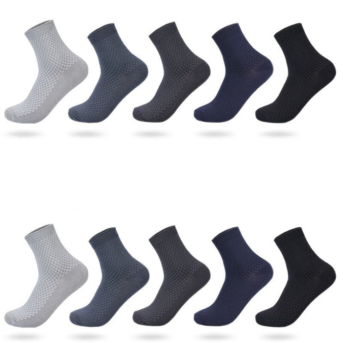 10 Pair Bamboo Fiber Classic Business Long Socks