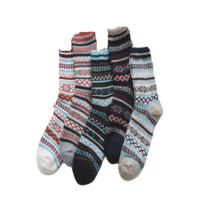 5 Pair Thick Wool Striped Socks