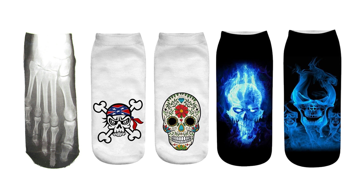 3D Printed Skeleton Socks (5- Pack)