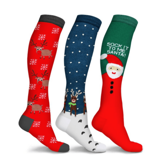 Holiday Fun Knee High Compression Socks (3-Pairs) - Sockz