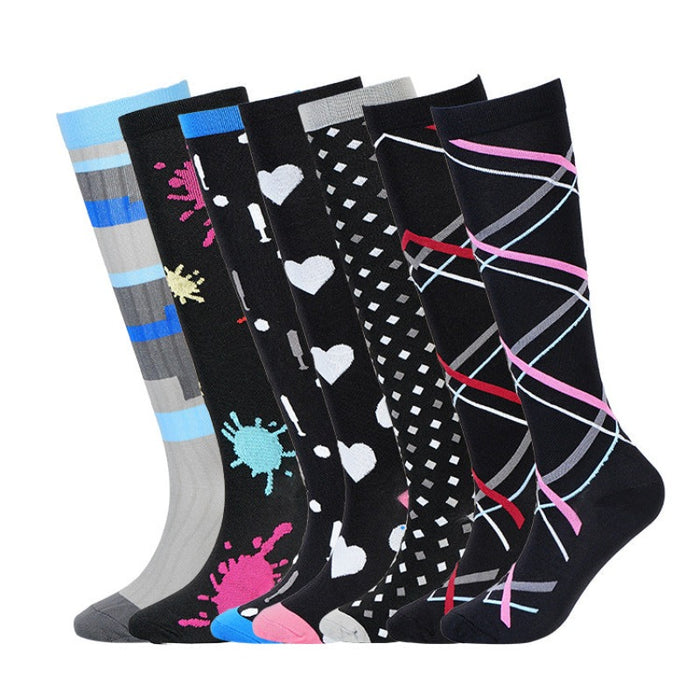 Compression Socks Simple Elastic Socks Breathable Sports Socks Sweat-Absorbing Shaping Running Socks(7 pairs)