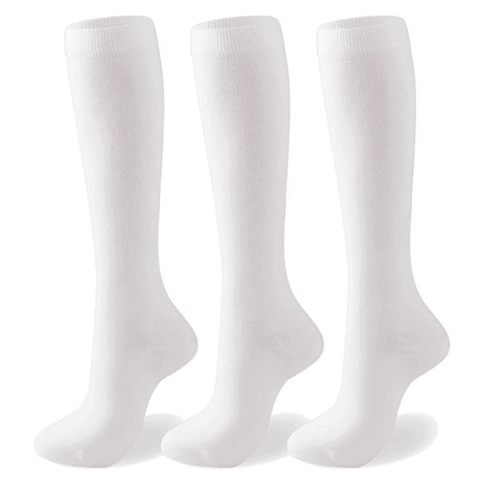3-Pack Plain Combed Cotton Socks - Soft and Durable