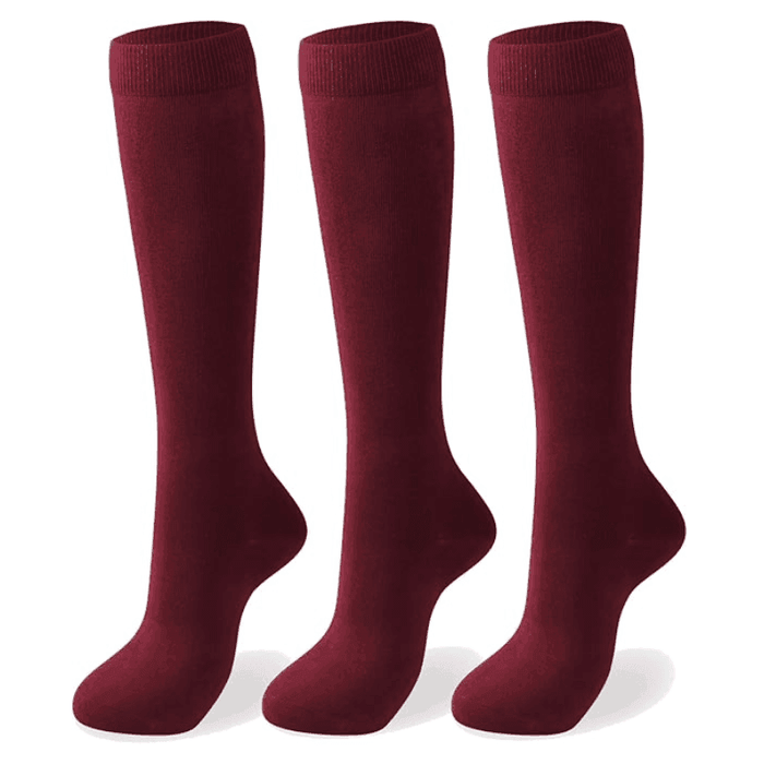 3-Pack Plain Combed Cotton Socks - Soft and Durable