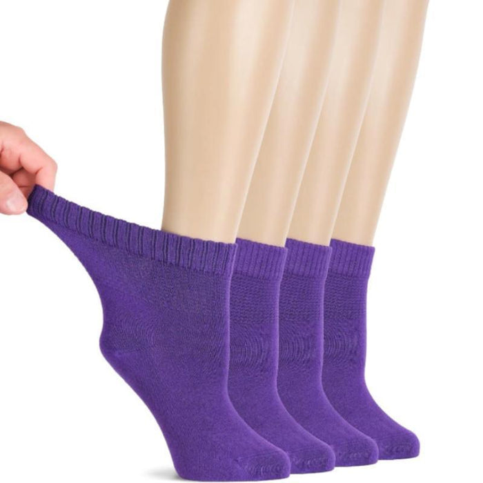 4 Pairs Bamboo Diabetic Socks – Non-Binding and Comfort
