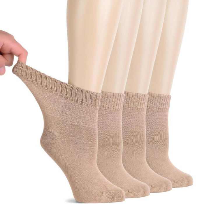 4 Pairs Bamboo Diabetic Socks – Non-Binding and Comfort