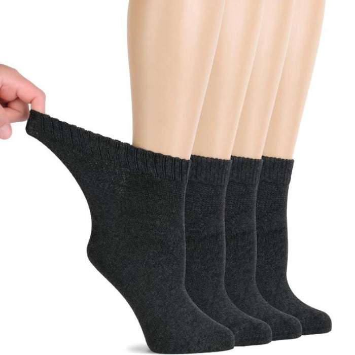 4 Pairs Bamboo Diabetic Socks – Non-Binding and Comfort