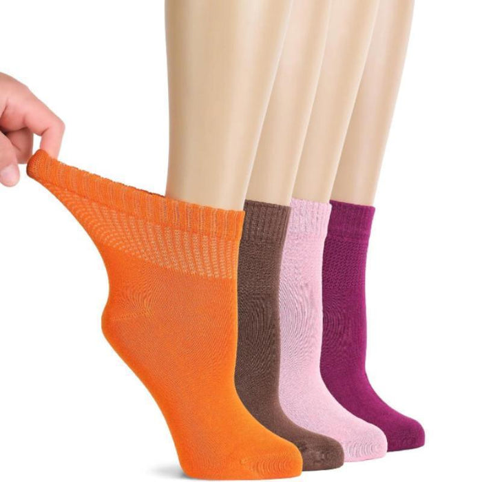4 Pairs Bamboo Diabetic Socks – Non-Binding and Comfort