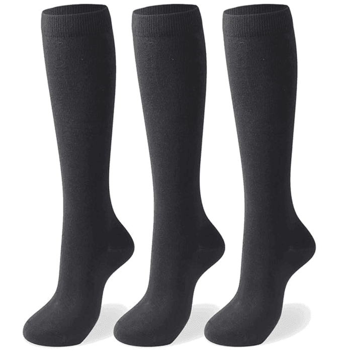 3-Pack Plain Combed Cotton Socks - Soft and Durable