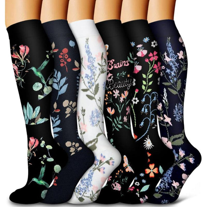 6 Pairs Copper Compression Socks – Circulation and Support