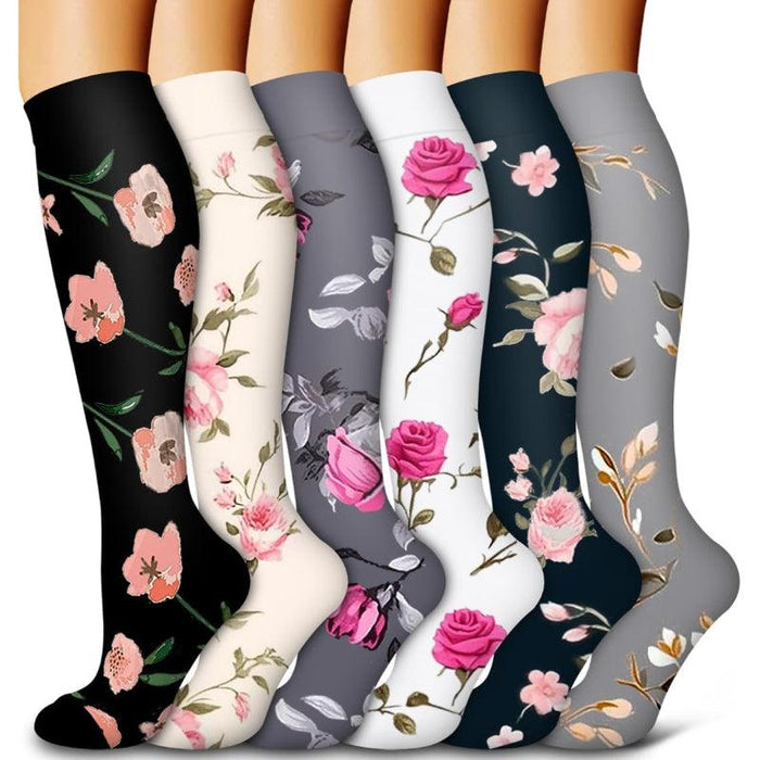 6 Pairs Copper Compression Socks – Circulation and Support