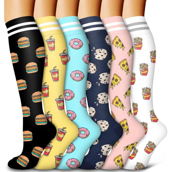 6 Pairs Copper Compression Socks – Circulation and Support