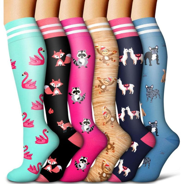 6 Pairs Copper Compression Socks – Circulation and Support