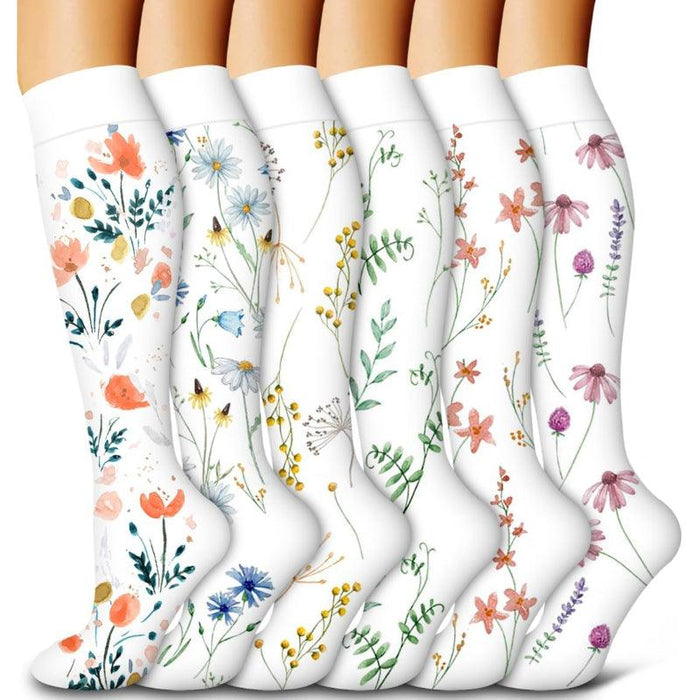 6 Pairs Copper Compression Socks – Circulation and Support