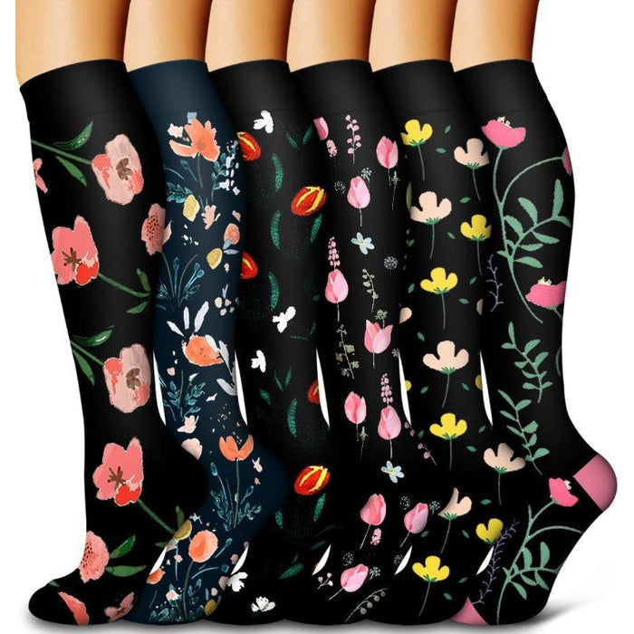 6 Pairs Copper Compression Socks – Circulation and Support