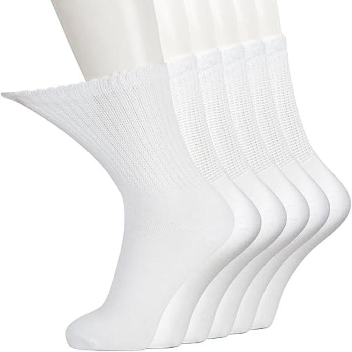 6 Pack Bamboo Diabetic Crew Socks – Soft and Lightweight