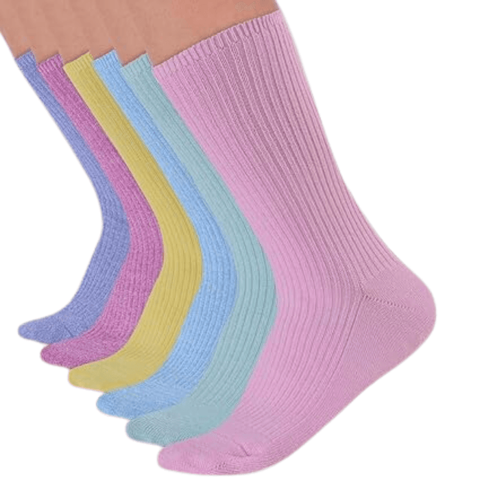 6 Pairs Non Binding Ribbed Neuropathy Socks