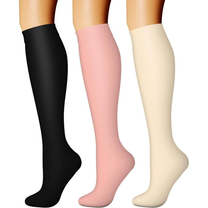 3-Pack Compression Support Socks - Comfort and Relief