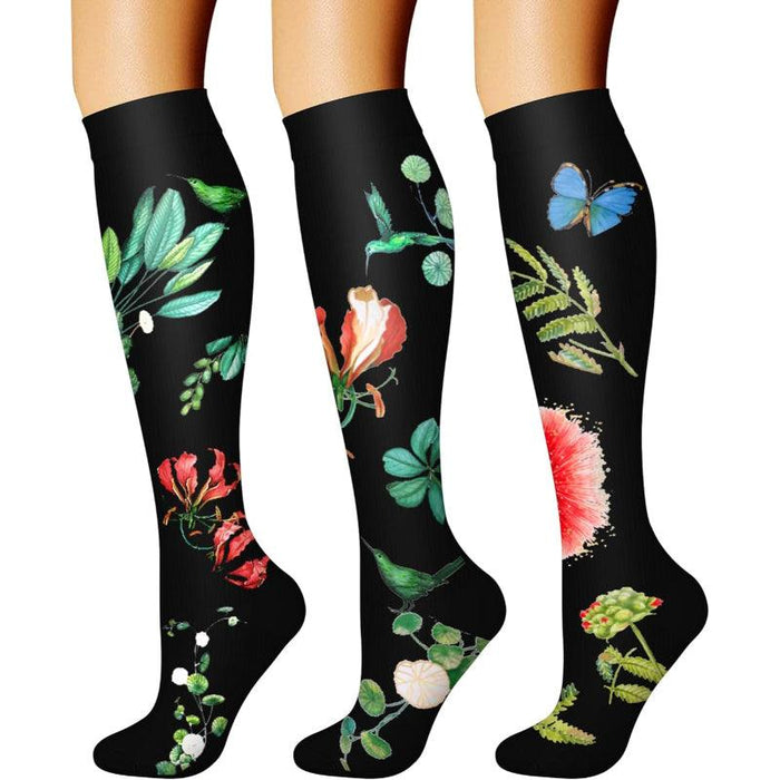 3-Pack Compression Support Socks - Comfort and Relief