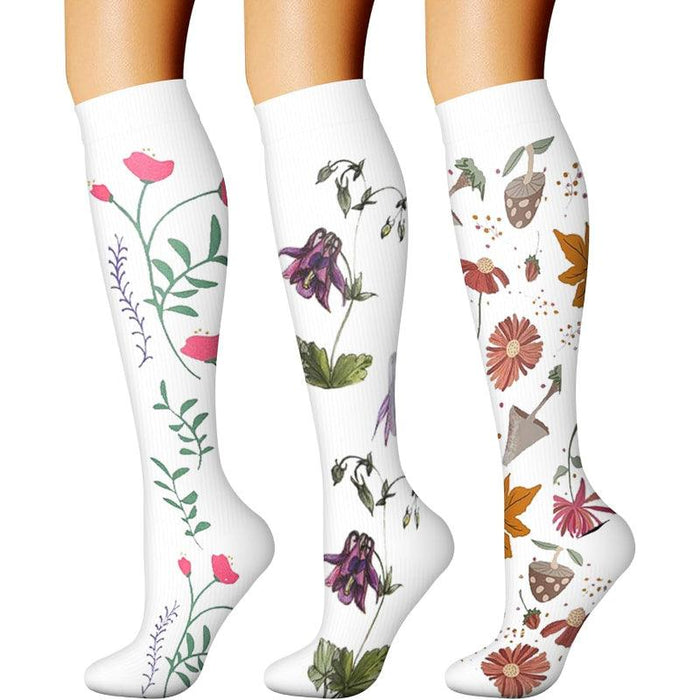 3-Pack Compression Support Socks - Comfort and Relief