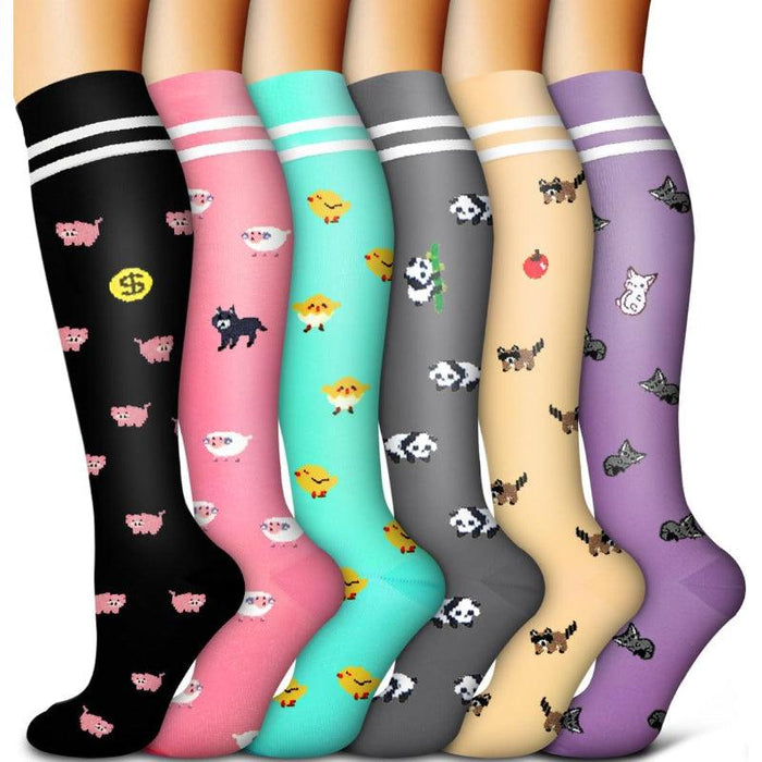 6 Pairs Copper Infused Compression Socks – Relief Travel and Work