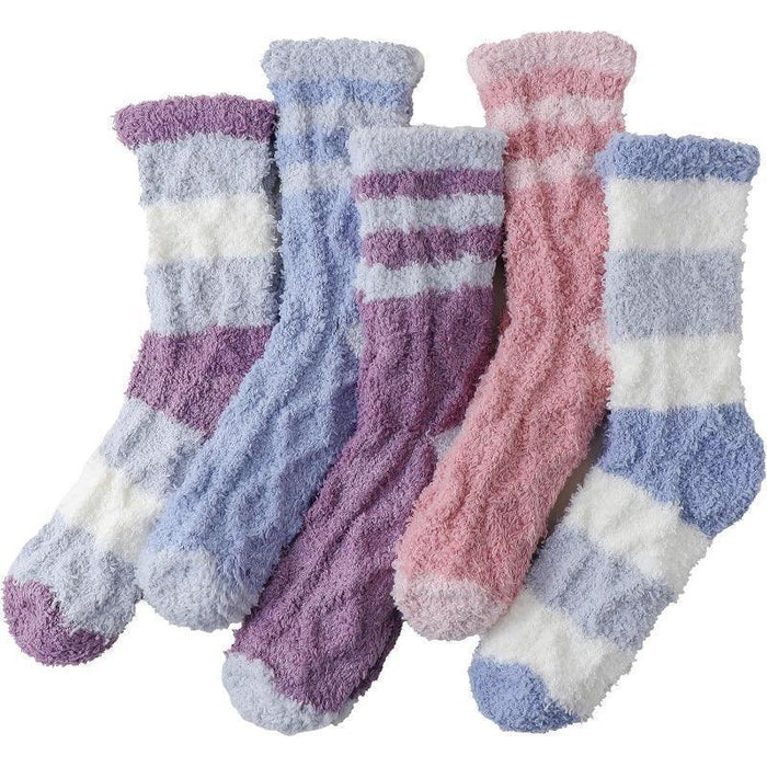 5 Pack Fluffy Slipper Winter Socks – Warmth and Comfort