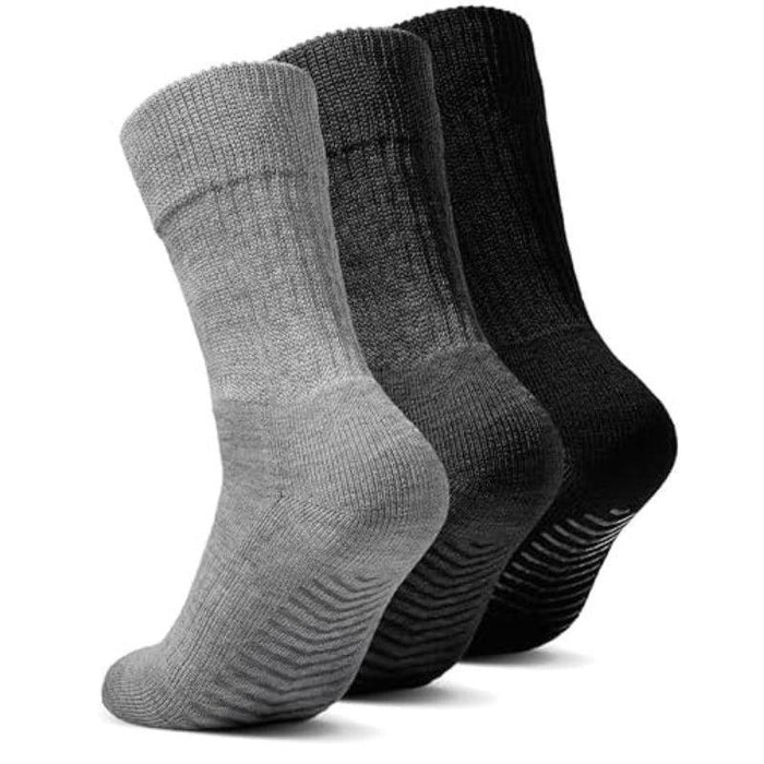 3 Pairs Non Binding Diabetic Socks – Comfort with Gripper Soles