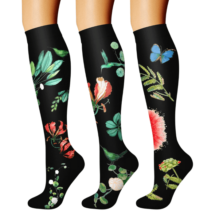 3-Pack Athletic Compression Socks - Minimalistic Style