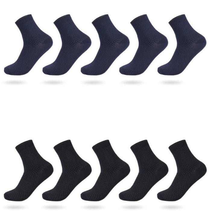 10 Pair Bamboo Fiber Classic Business Long Socks