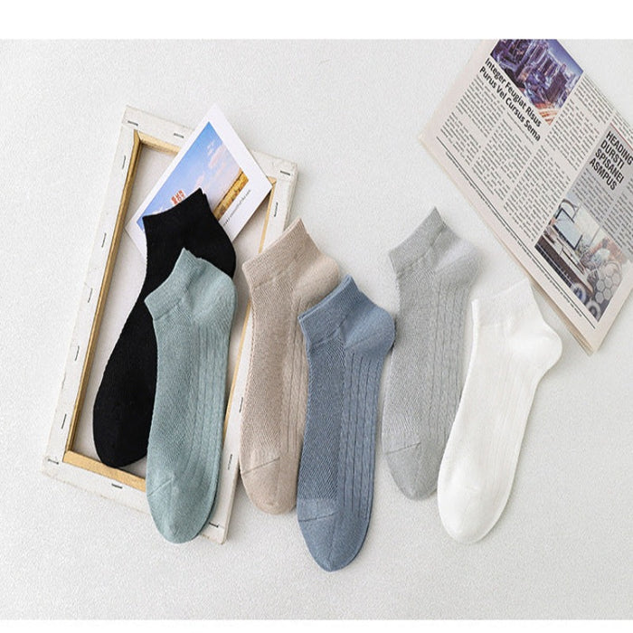 Mesh Breathable Solid Color Cotton Socks
