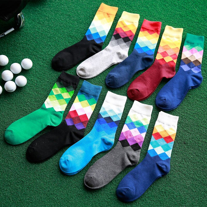 Colorful Diamond Casual Socks
