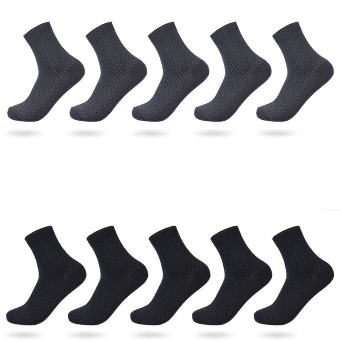 10 Pair Bamboo Fiber Classic Business Long Socks