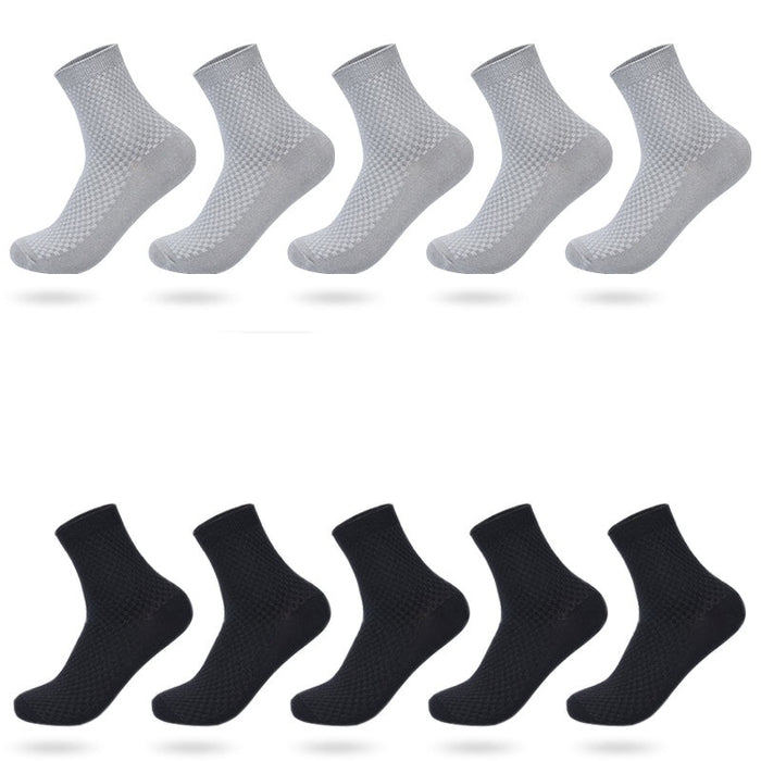 10 Pair Bamboo Fiber Classic Business Long Socks