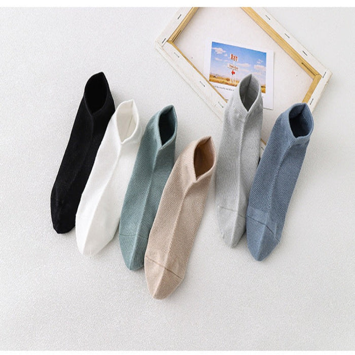 Mesh Breathable Solid Color Cotton Socks