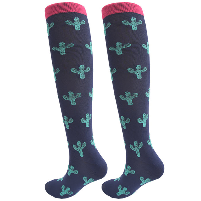 Leisure Sports Compression Socks Men's and Women's Outdoor Long Tube Compression Socks - Four Pairs