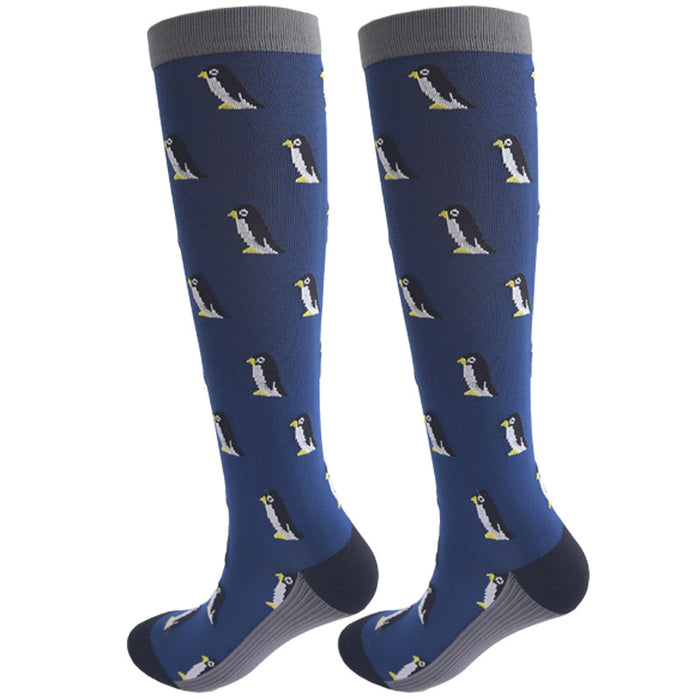 Leisure Sports Compression Socks Men's and Women's Outdoor Long Tube Compression Socks - Four Pairs