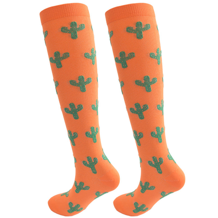 Leisure Sports Compression Socks Men's and Women's Outdoor Long Tube Compression Socks - Four Pairs
