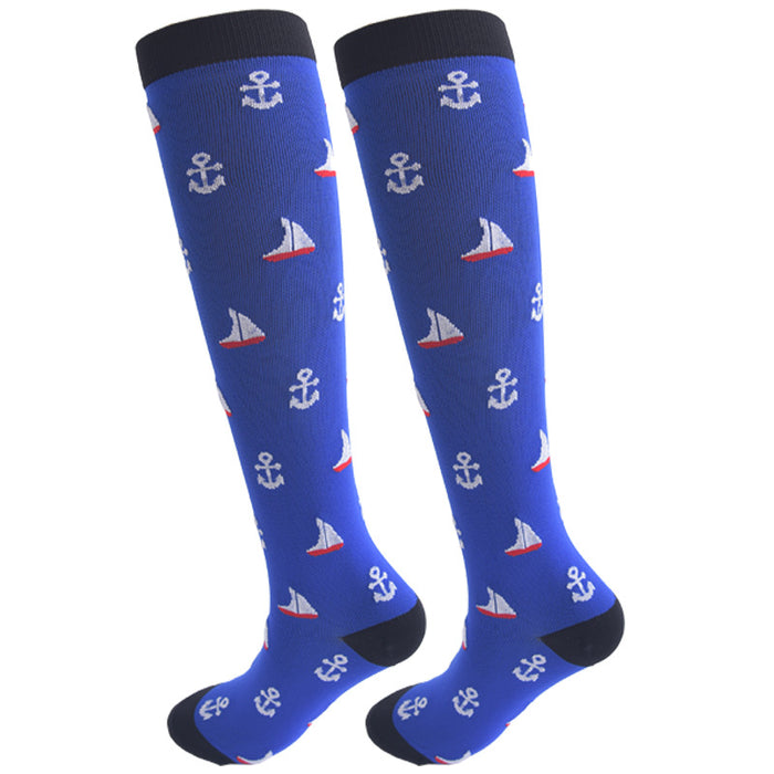 Leisure Sports Compression Socks Men's and Women's Outdoor Long Tube Compression Socks - Four Pairs