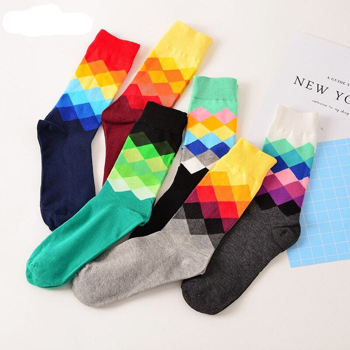 Colorful Diamond Casual Socks