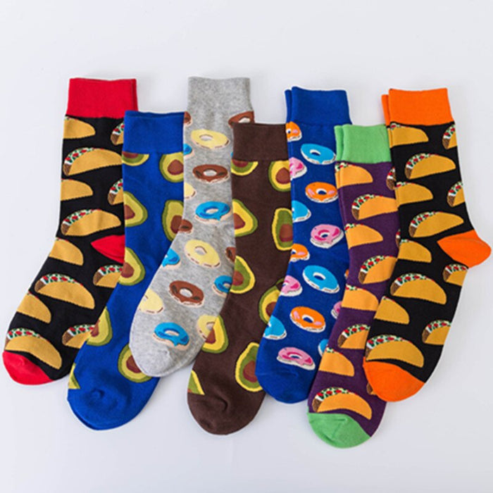 5 Pair Colorful Casual Cotton Socks For Couple