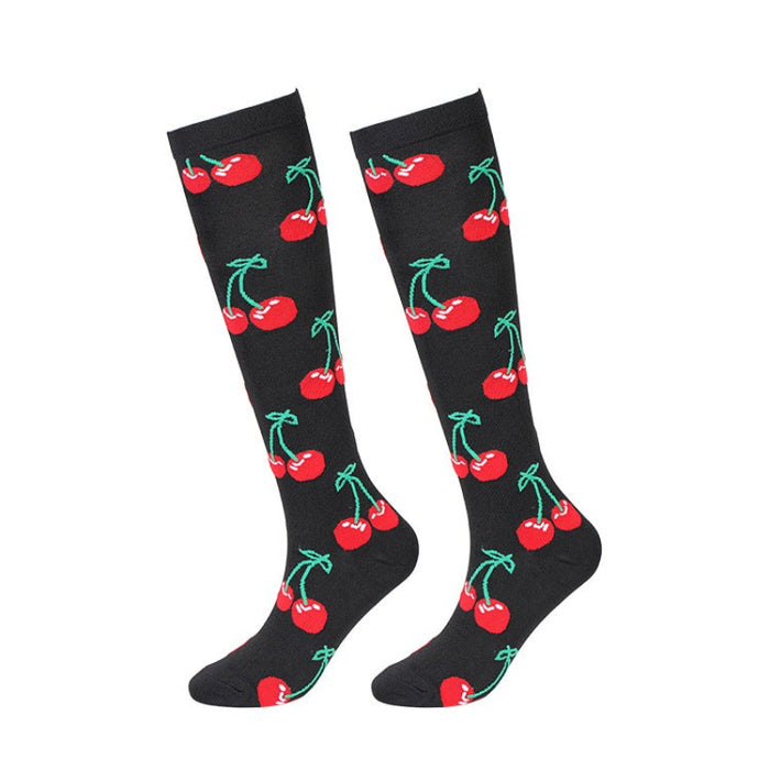 Cartoon Fruit Compression Socks Breathable Sweat-Absorbing Sports Socks Shape Leg Socks - Seven Pairs