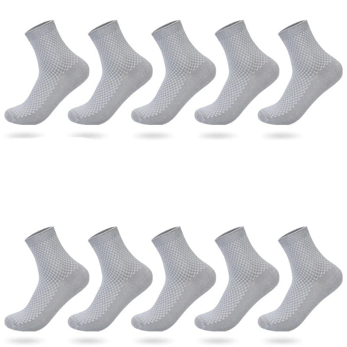 10 Pair Bamboo Fiber Classic Business Long Socks