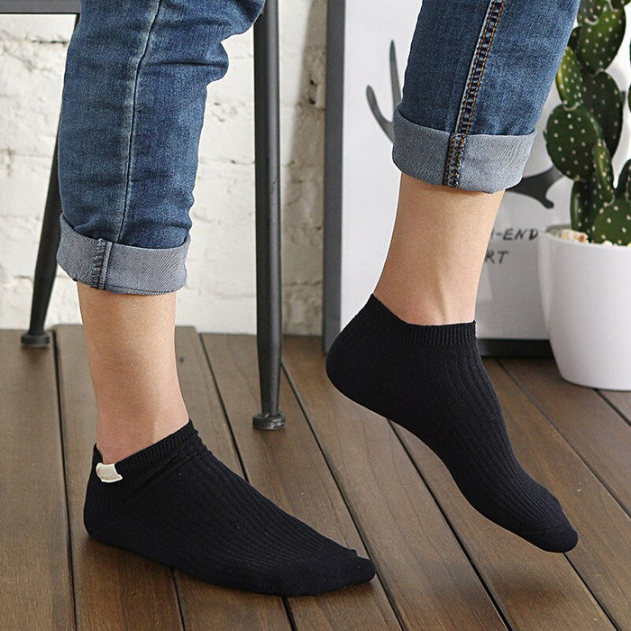 Cotton Comfortable Vertical Stripes Ankle Socks