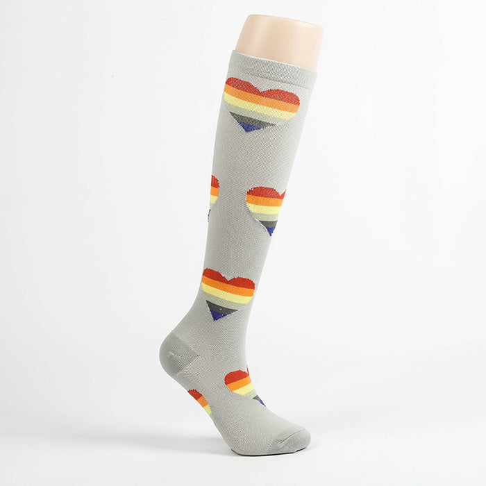 Outdoor Sports Compression Socks Men and Women Color Running Elastic Calf Socks Riding Pressure Socks - Six Pairs