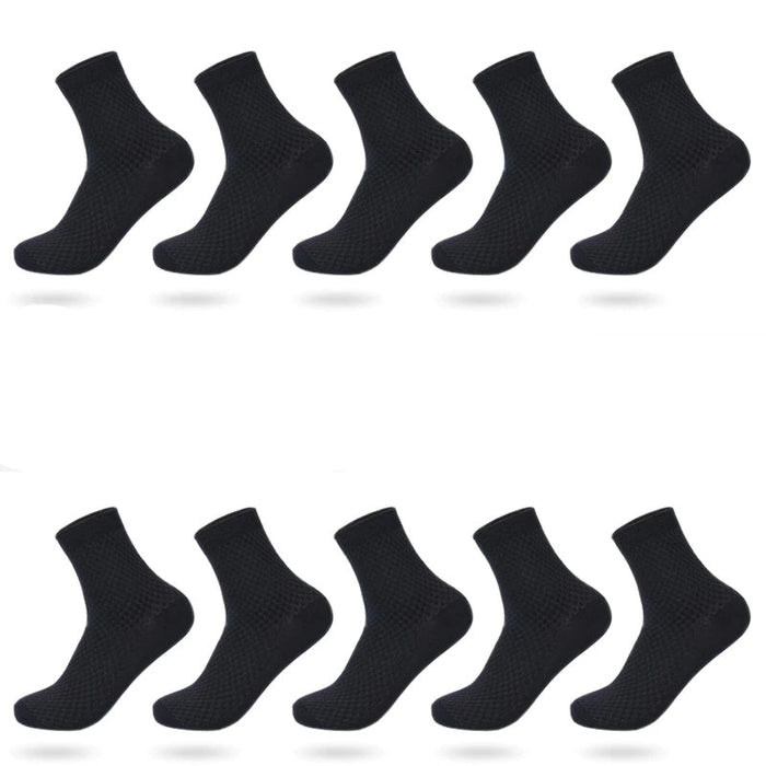10 Pair Bamboo Fiber Classic Business Long Socks