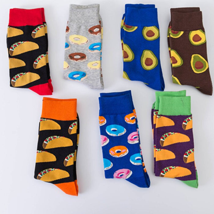 5 Pair Colorful Casual Cotton Socks For Couple