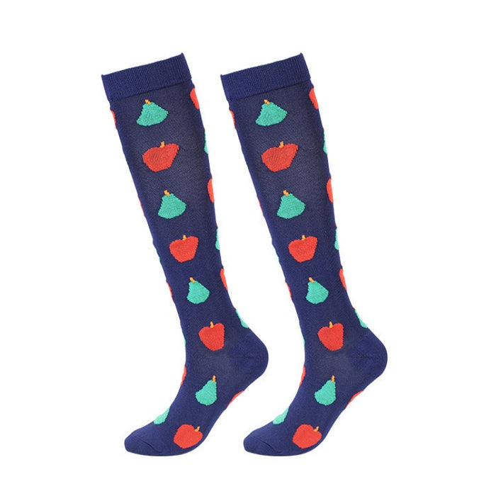 Cartoon Fruit Compression Socks Breathable Sweat-Absorbing Sports Socks Shape Leg Socks - Seven Pairs