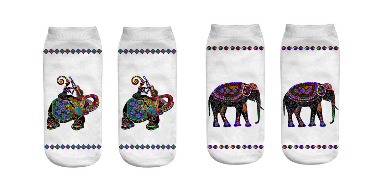 3D Printed Cute Elephant Sock (6-Pack)