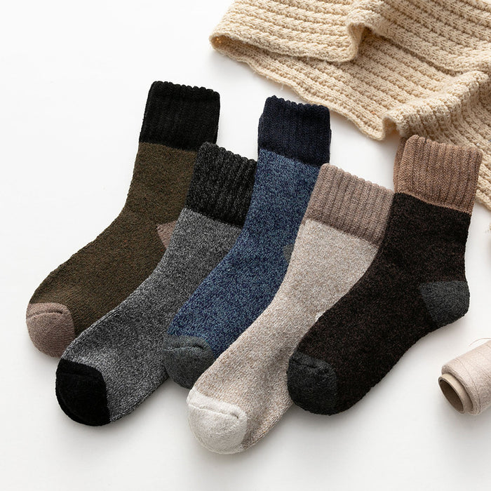 5 Pairs Thick Cotton Retro Style Socks