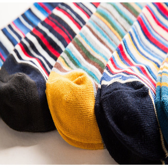 Rainbow Colorful Striped Cotton Socks
