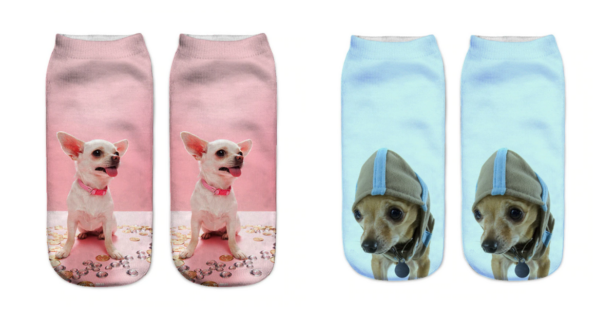 Cute Dog 3D Printed Comfy Socks (4-Pack)